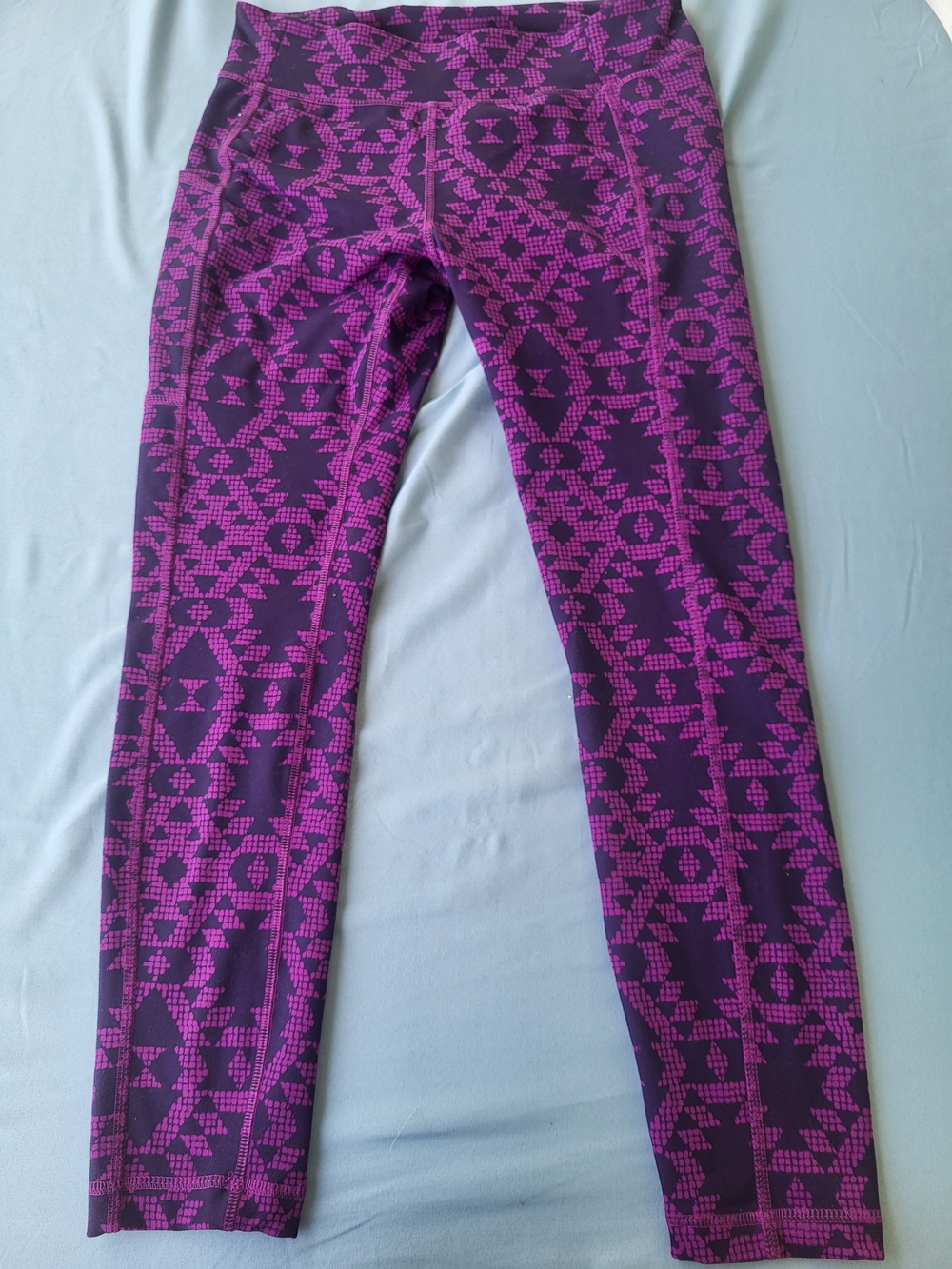 Columbia Purple and Pink Geometric Print Leggings
